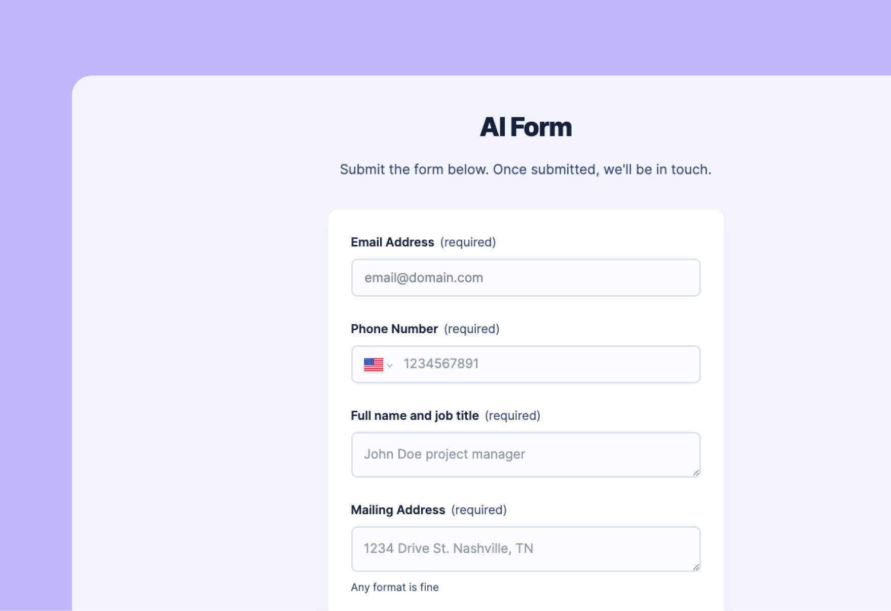 AI form built in Zapier preview image