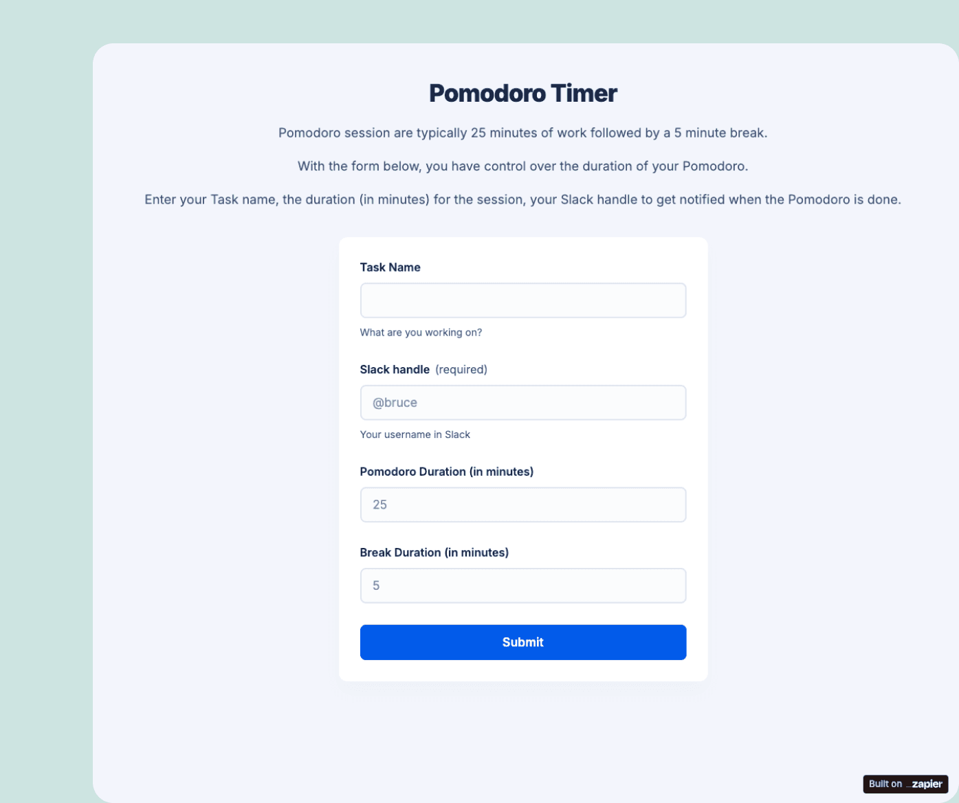 Pomodoro app