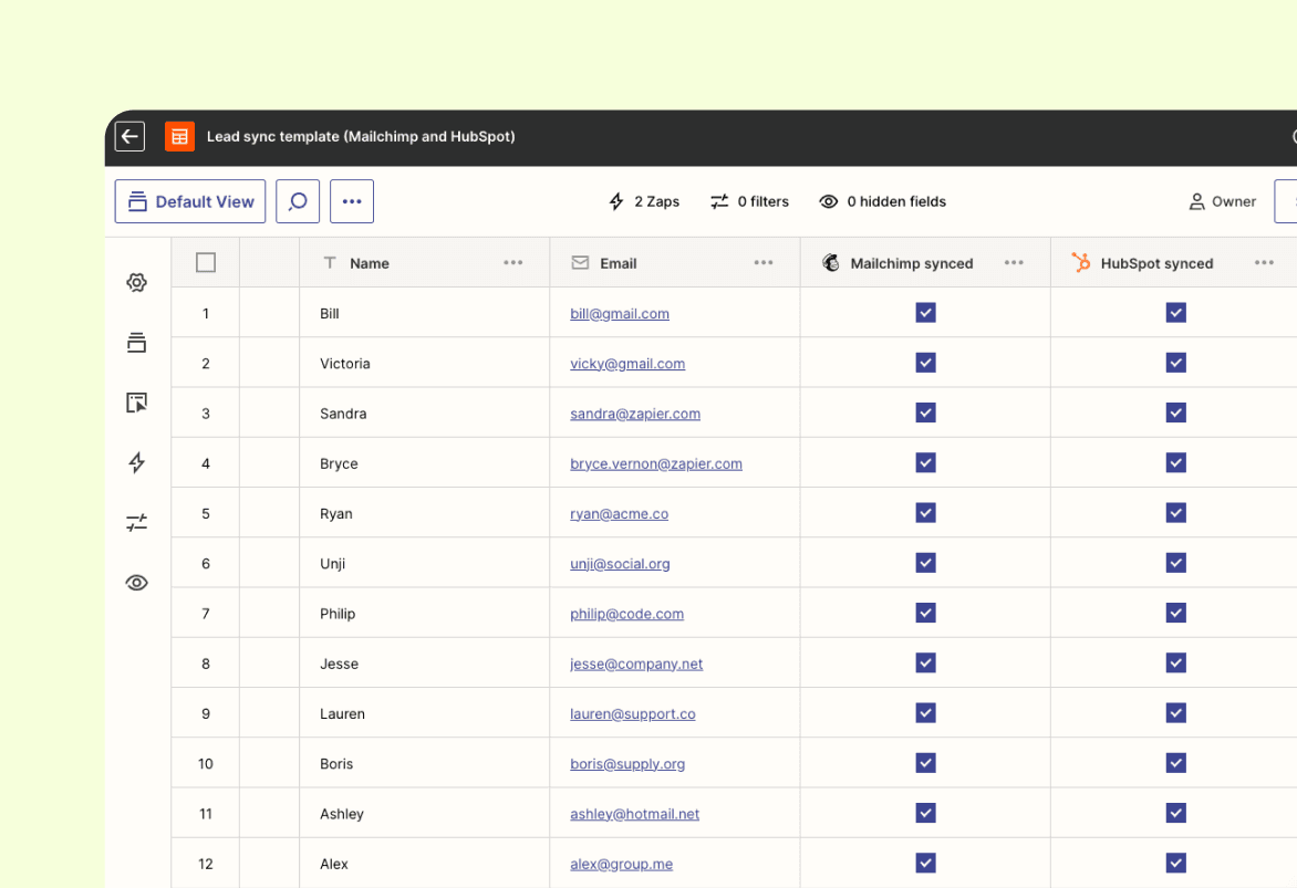 Lead Sync Template Preview