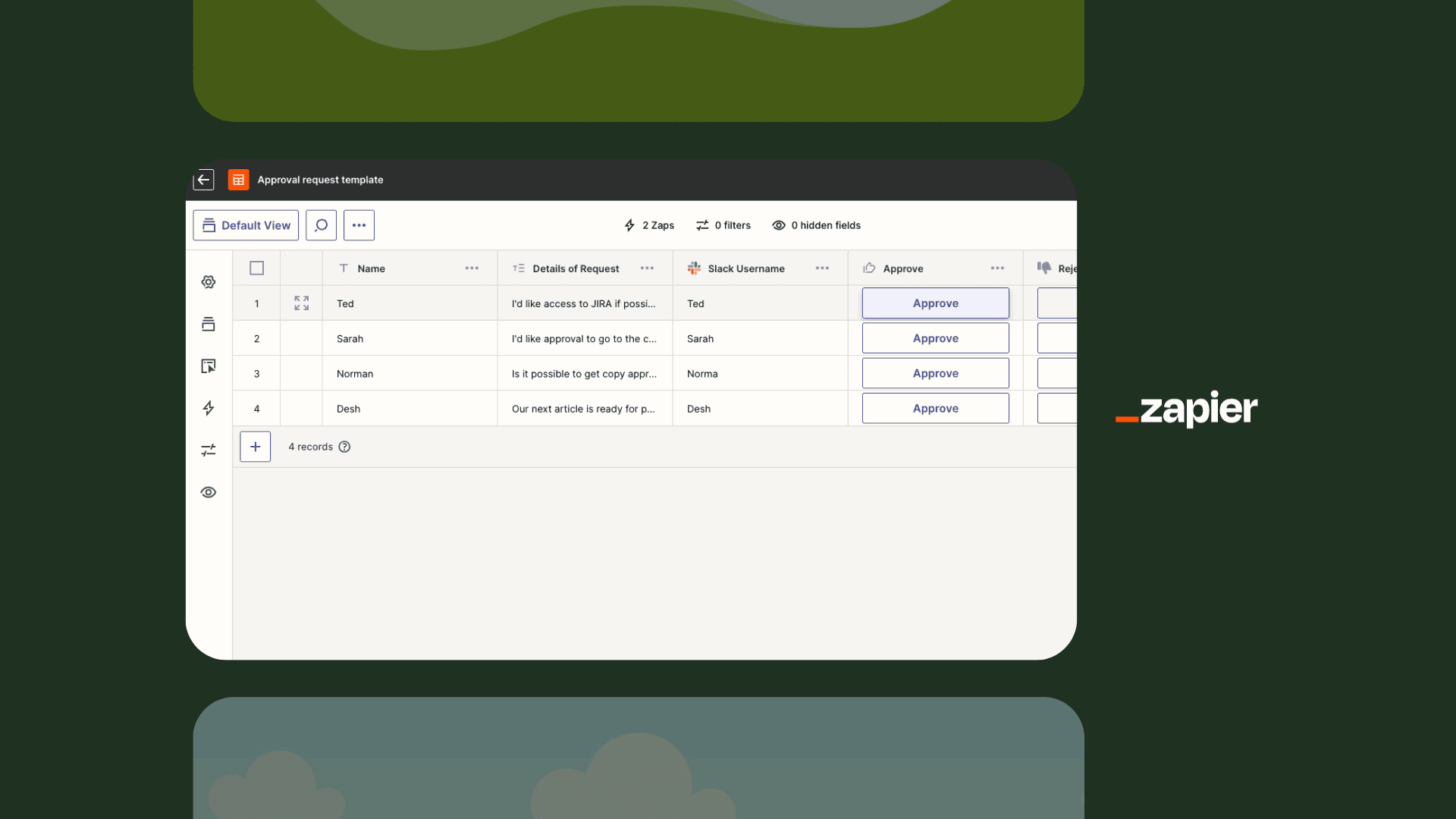 Approval Request Template Preview