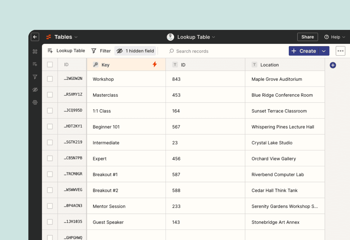 Lookup Table in Zapier Tables