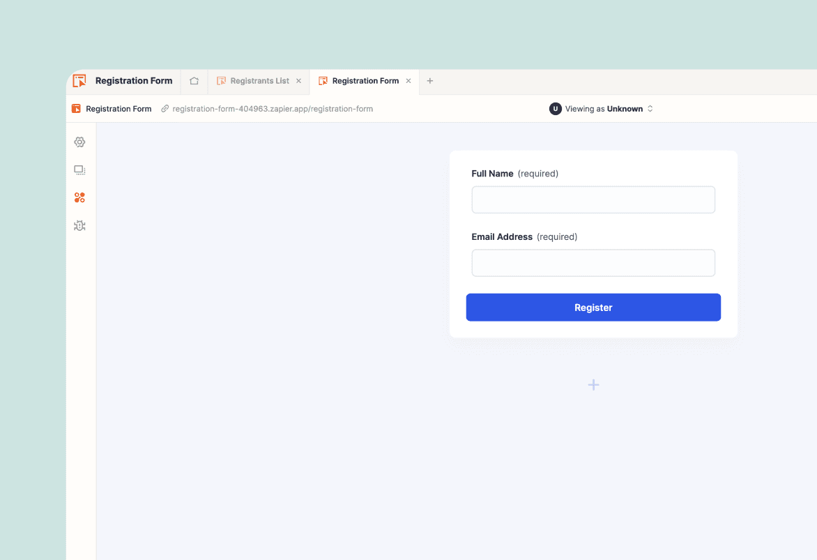 Registration Form Template Preview