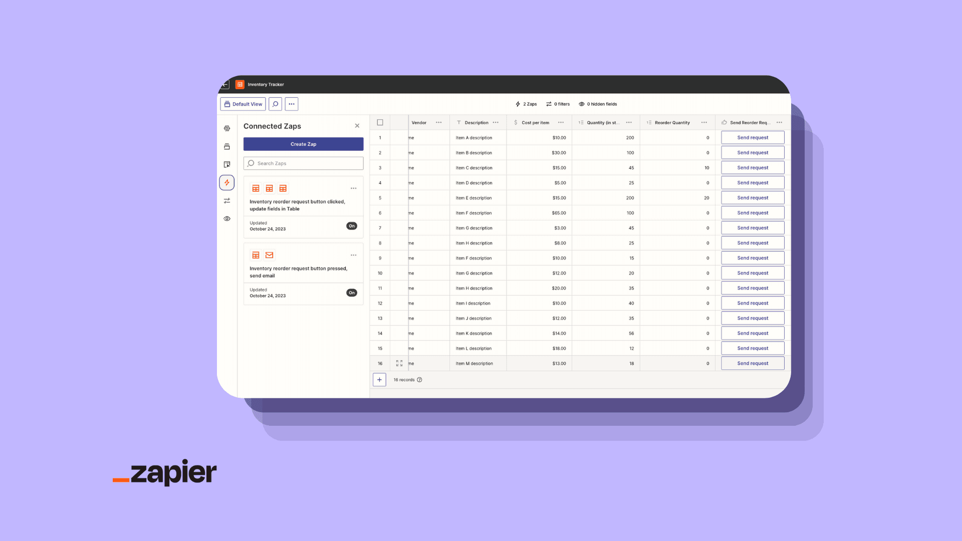 Inventory template hero