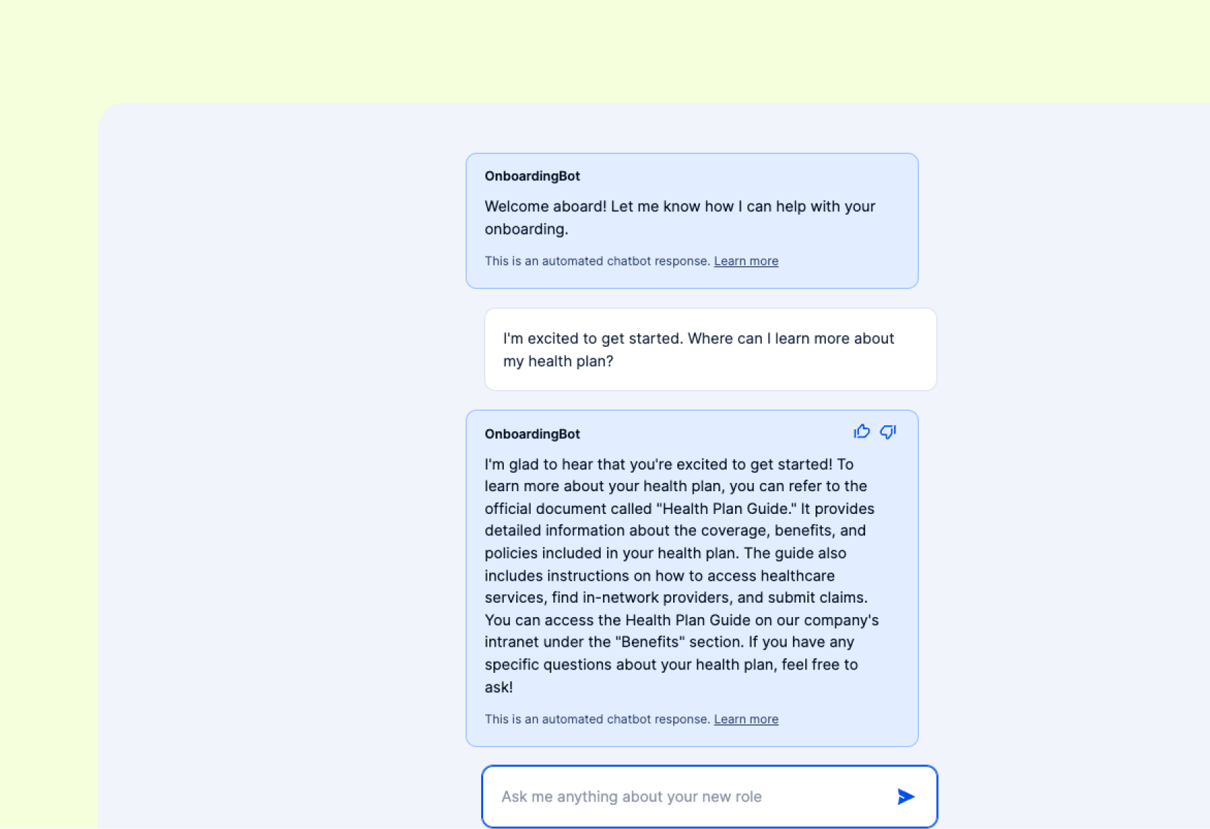 Employee Onboarding AI Chatbot Preview