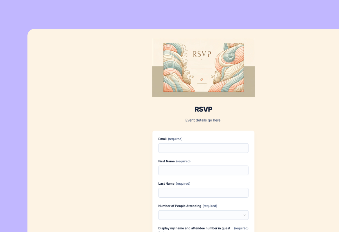 RSVP template preview