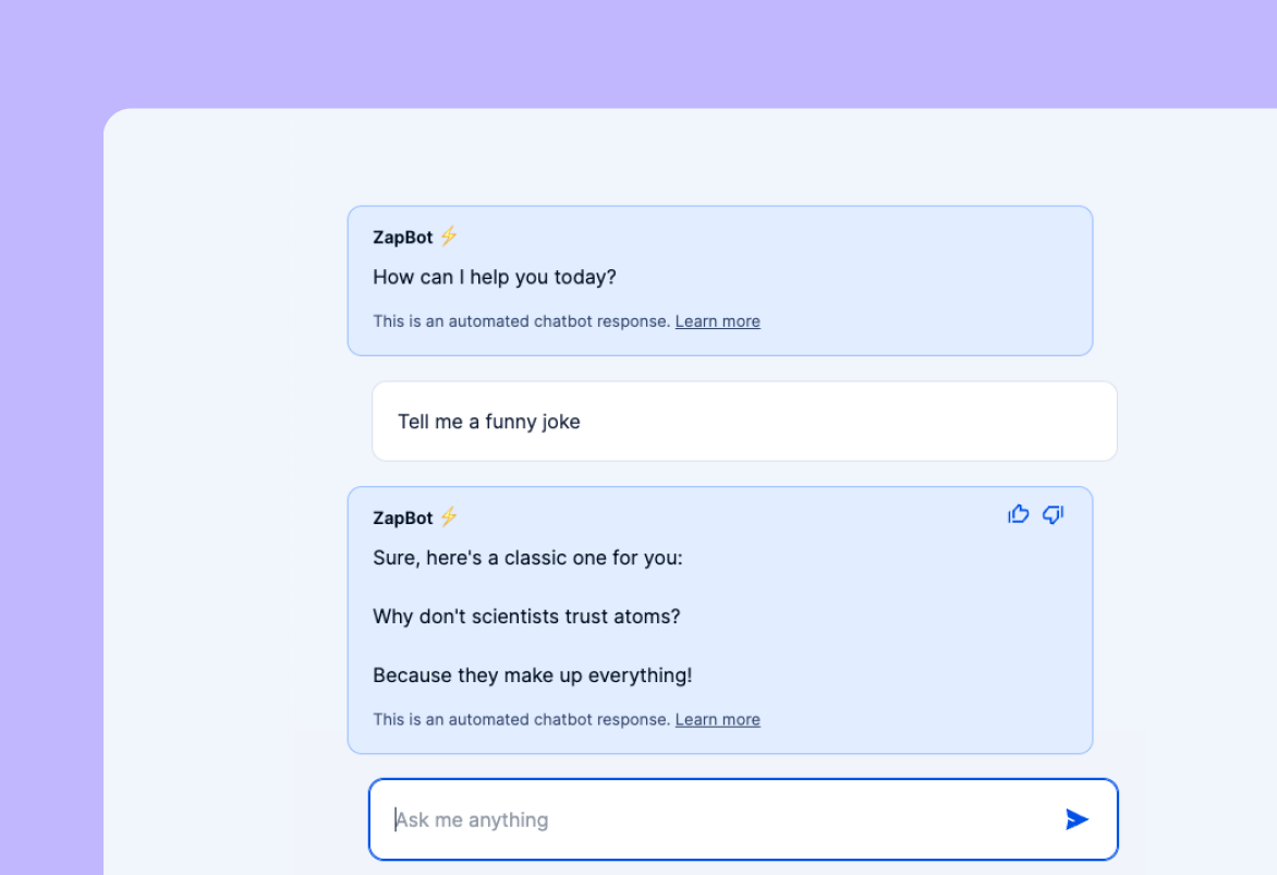 ZapChat AI Chatbot Preview