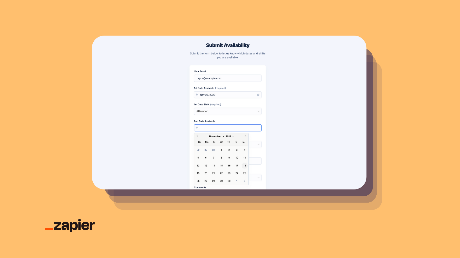 Employee Availability Form and Tracker Preview