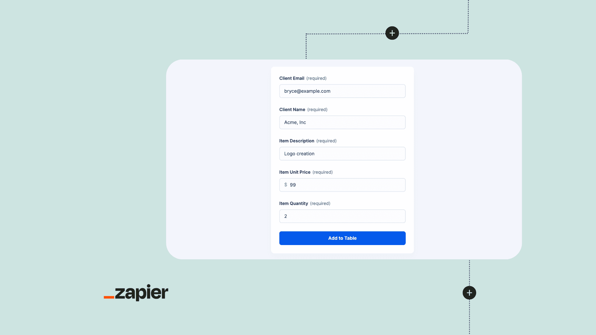 Invoice form Template preview