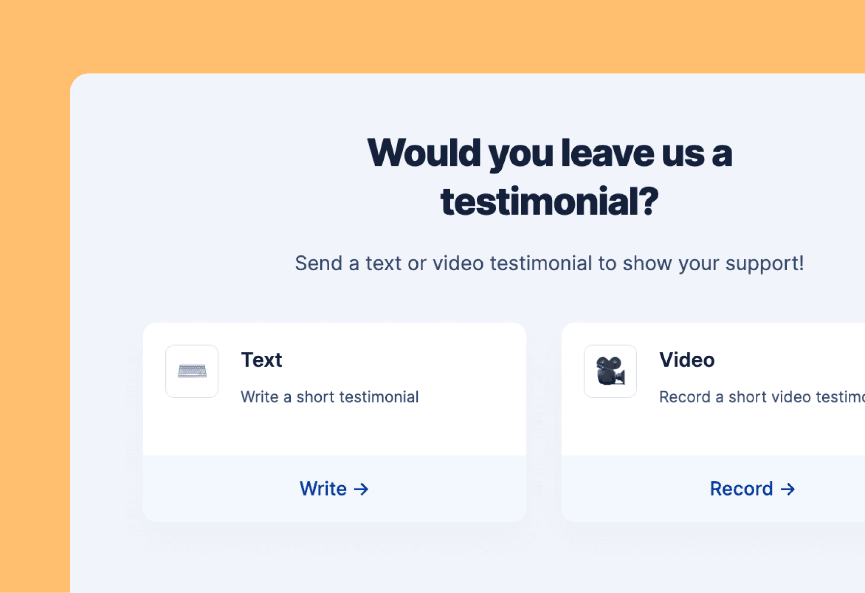 Testimonial app build in Zapier preview