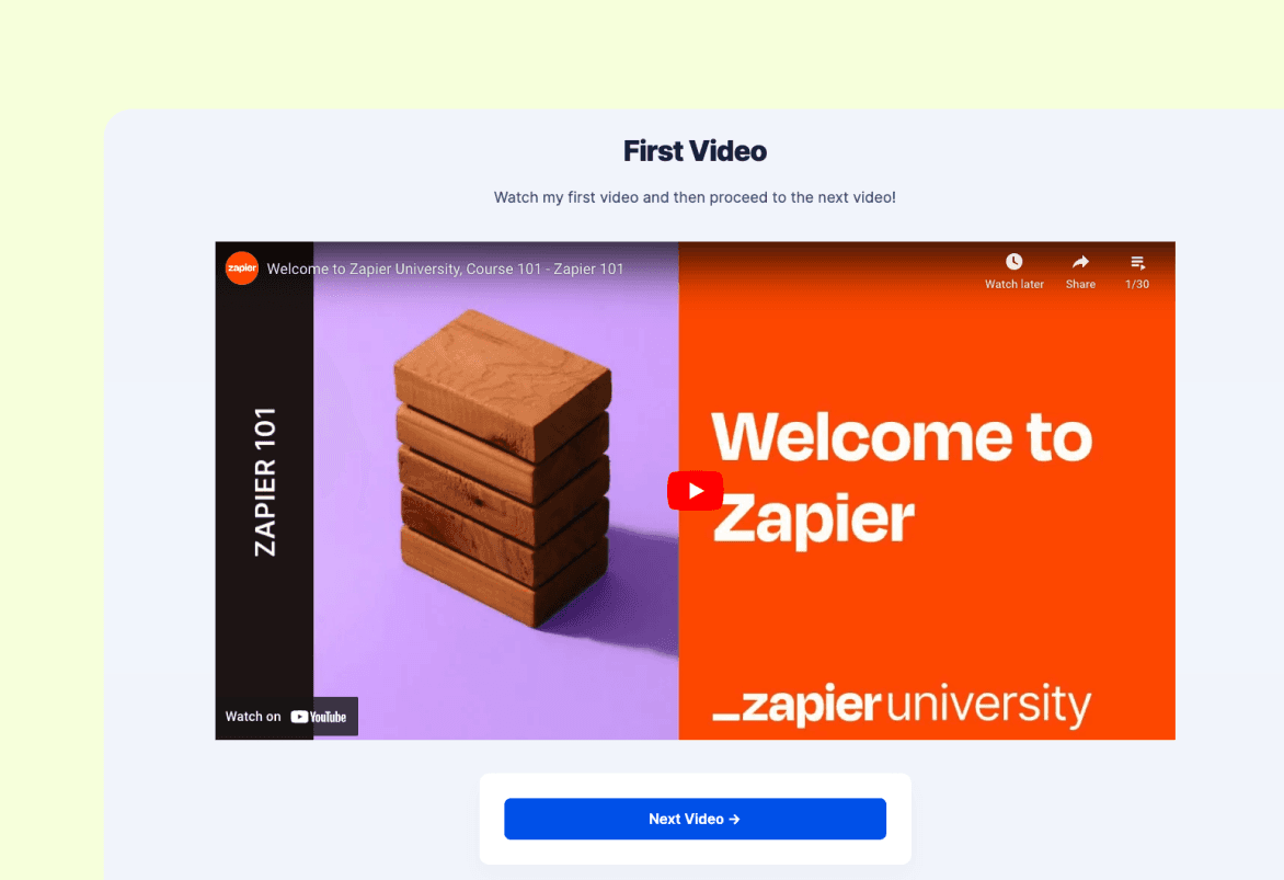Simple Video Course Template