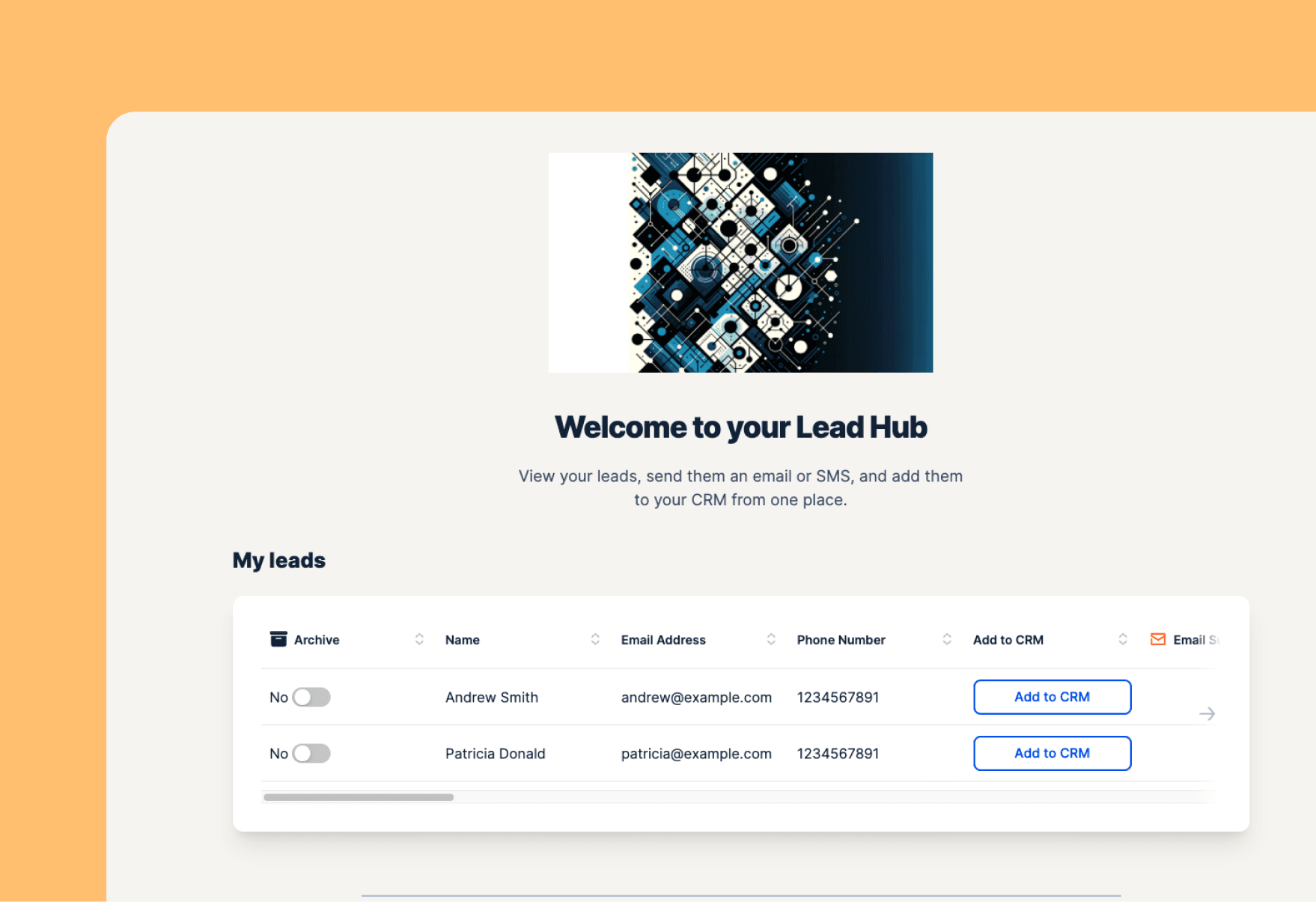 Lead Hub Zapier template preview