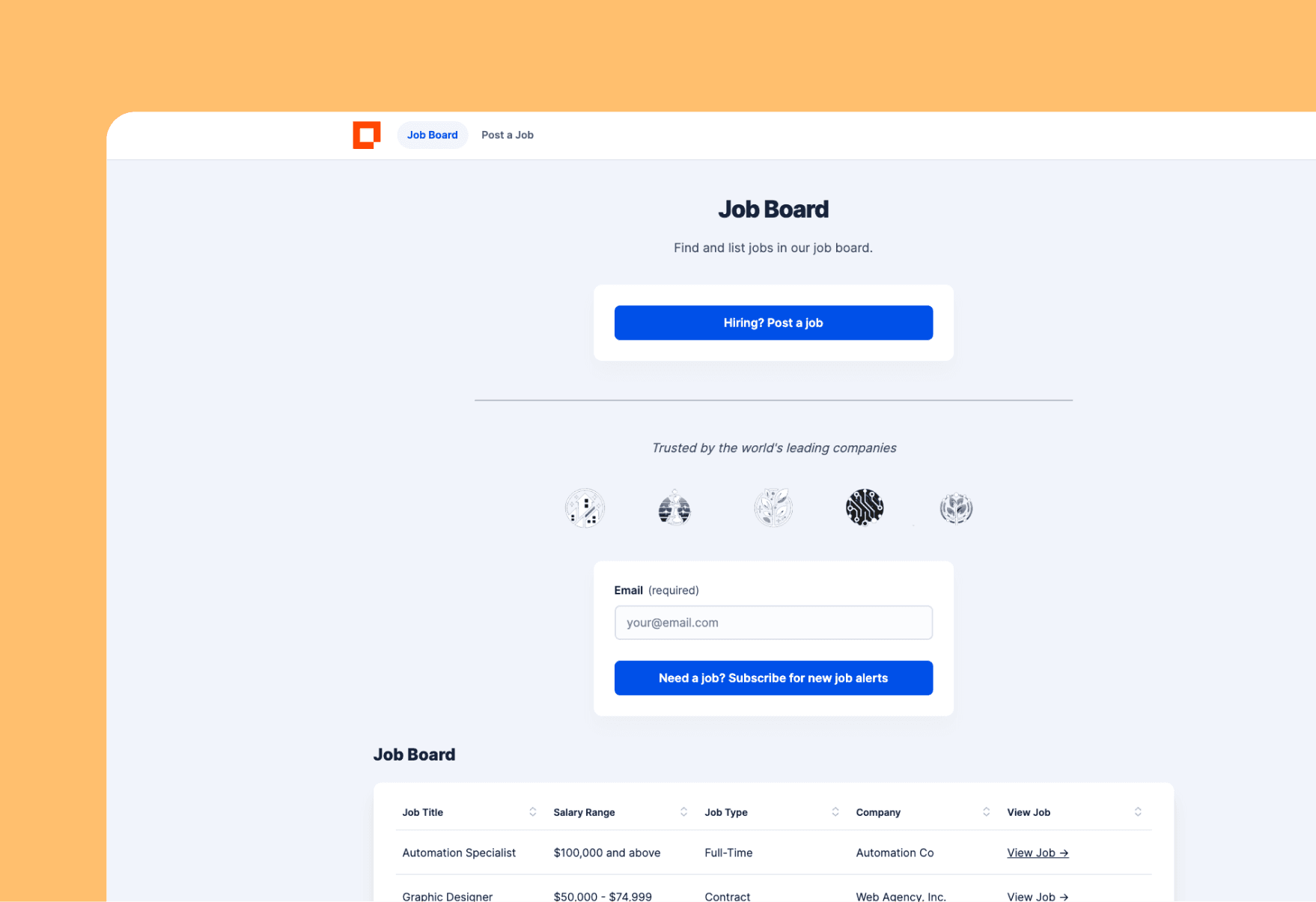 Job Board Preview Image in Zapier